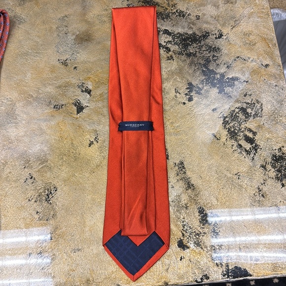 Orange Burberry Tie - 100% Silk - worn once, like new - Picture 2 of 5